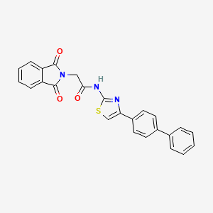 molecular formula C25H17N3O3S B2806810 N-(4-{[1,1'-biphenyl]-4-yl}-1,3-thiazol-2-yl)-2-(1,3-dioxo-2,3-dihydro-1H-isoindol-2-yl)acetamide CAS No. 477545-71-4