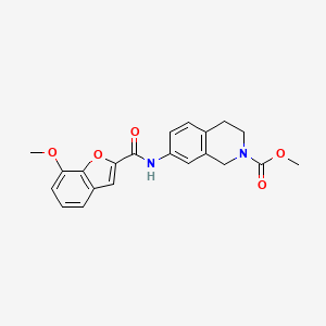 molecular formula C21H20N2O5 B2806811 methyl 7-(7-methoxy-1-benzofuran-2-amido)-1,2,3,4-tetrahydroisoquinoline-2-carboxylate CAS No. 1448063-63-5