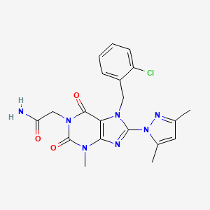 B2806814 2-(7-(2-chlorobenzyl)-8-(3,5-dimethyl-1H-pyrazol-1-yl)-3-methyl-2,6-dioxo-2,3,6,7-tetrahydro-1H-purin-1-yl)acetamide CAS No. 1019102-58-9