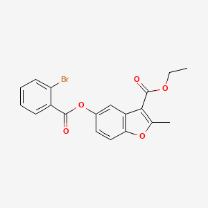 molecular formula C19H15BrO5 B2806822 Ethyl 5-(2-bromobenzoyloxy)-2-methyl-1-benzofuran-3-carboxylate CAS No. 326094-86-4