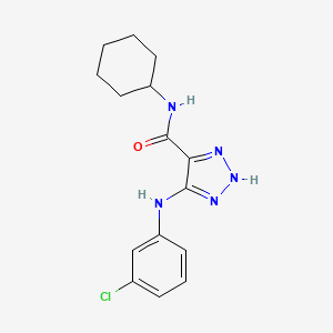 5-((3-chlorophenyl)amino)-N-cyclohexyl-1H-1,2,3-triazole-4-carboxamide