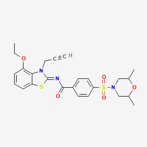 (Z)-4-((2,6-dimethylmorpholino)sulfonyl)-N-(4-ethoxy-3-(prop-2-yn-1-yl)benzo[d]thiazol-2(3H)-ylidene)benzamide