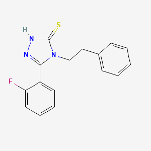 molecular formula C16H14FN3S B2806831 5-(2-fluorophenyl)-4-(2-phenylethyl)-4H-1,2,4-triazole-3-thiol CAS No. 522624-38-0