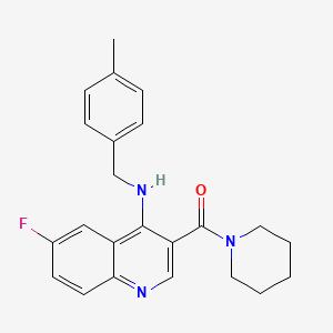 (6-Fluoro-4-((4-methylbenzyl)amino)quinolin-3-yl)(piperidin-1-yl)methanone