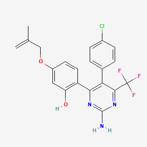 2-[2-Amino-5-(4-chlorophenyl)-6-(trifluoromethyl)pyrimidin-4-yl]-5-[(2-methylprop-2-en-1-yl)oxy]phenol