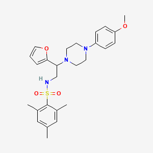 molecular formula C26H33N3O4S B2806845 N-[2-(furan-2-yl)-2-[4-(4-methoxyphenyl)piperazin-1-yl]ethyl]-2,4,6-trimethylbenzene-1-sulfonamide CAS No. 877648-99-2