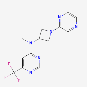 molecular formula C13H13F3N6 B2806849 N-methyl-N-[1-(pyrazin-2-yl)azetidin-3-yl]-6-(trifluoromethyl)pyrimidin-4-amine CAS No. 2415452-96-7