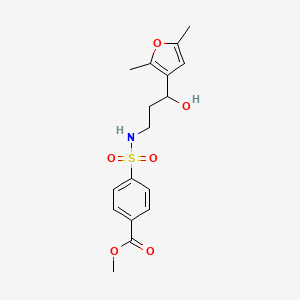 molecular formula C17H21NO6S B2806860 methyl 4-(N-(3-(2,5-dimethylfuran-3-yl)-3-hydroxypropyl)sulfamoyl)benzoate CAS No. 1421494-48-5