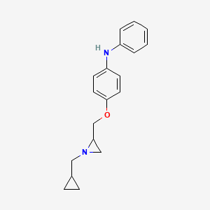 molecular formula C19H22N2O B2806868 4-[[1-(Cyclopropylmethyl)aziridin-2-yl]methoxy]-N-phenylaniline CAS No. 2418726-30-2