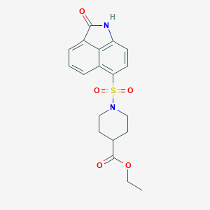 molecular formula C19H20N2O5S B280687 Ethyl 1-[(2-oxo-1,2-dihydrobenzo[cd]indol-6-yl)sulfonyl]-4-piperidinecarboxylate 