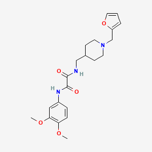 molecular formula C21H27N3O5 B2806899 N1-(3,4-dimethoxyphenyl)-N2-((1-(furan-2-ylmethyl)piperidin-4-yl)methyl)oxalamide CAS No. 953158-93-5