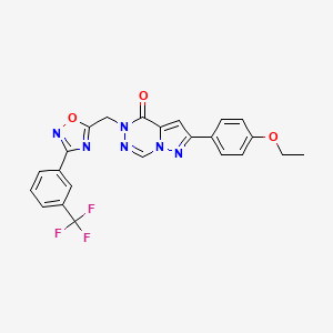 4-({3-[(4-chlorophenyl)thio]pyrazin-2-yl}oxy)-N-(2-methoxyphenyl)benzamide