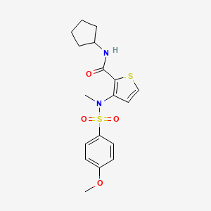 molecular formula C18H22N2O4S2 B2806907 N-cyclopentyl-3-(N-methyl4-methoxybenzenesulfonamido)thiophene-2-carboxamide CAS No. 1251633-87-0