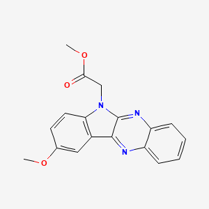 molecular formula C18H15N3O3 B2806910 methyl 2-{9-methoxy-6H-indolo[2,3-b]quinoxalin-6-yl}acetate CAS No. 573930-75-3