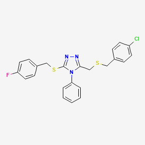 4-chlorobenzyl {5-[(4-fluorobenzyl)sulfanyl]-4-phenyl-4H-1,2,4-triazol-3-yl}methyl sulfide