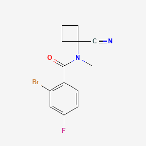 molecular formula C13H12BrFN2O B2806916 2-bromo-N-(1-cyanocyclobutyl)-4-fluoro-N-methylbenzamide CAS No. 1311607-03-0