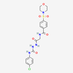 molecular formula C20H22ClN5O6S B2806917 N-(4-chlorophenyl)-2-(2-(4-(morpholinosulfonyl)benzamido)acetyl)hydrazinecarboxamide CAS No. 392247-31-3