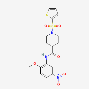 N-(2-methoxy-5-nitrophenyl)-1-(thiophen-2-ylsulfonyl)piperidine-4-carboxamide