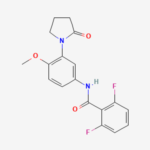 molecular formula C18H16F2N2O3 B2806920 2,6-difluoro-N-[4-methoxy-3-(2-oxopyrrolidin-1-yl)phenyl]benzamide CAS No. 941957-43-3
