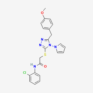 N-(2-chlorophenyl)-2-((5-(4-methoxybenzyl)-4-(1H-pyrrol-1-yl)-4H-1,2,4-triazol-3-yl)thio)acetamide