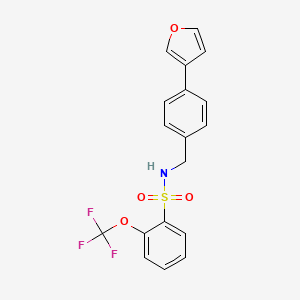 molecular formula C18H14F3NO4S B2806957 N-(4-(furan-3-yl)benzyl)-2-(trifluoromethoxy)benzenesulfonamide CAS No. 2034279-78-0