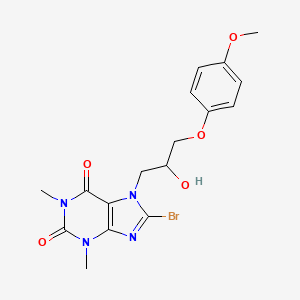 8-bromo-7-(2-hydroxy-3-(4-methoxyphenoxy)propyl)-1,3-dimethyl-1H-purine-2,6(3H,7H)-dione