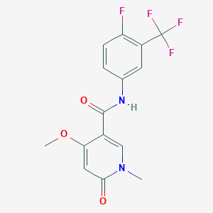 molecular formula C15H12F4N2O3 B2806987 N-(4-fluoro-3-(trifluoromethyl)phenyl)-4-methoxy-1-methyl-6-oxo-1,6-dihydropyridine-3-carboxamide CAS No. 2034378-72-6