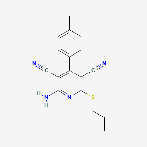 2-Amino-6-(propylthio)-4-(p-tolyl)pyridine-3,5-dicarbonitrile