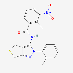2-methyl-N-[2-(2-methylphenyl)-4,6-dihydrothieno[3,4-c]pyrazol-3-yl]-3-nitrobenzamide