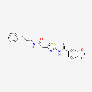 N-(4-(2-oxo-2-((3-phenylpropyl)amino)ethyl)thiazol-2-yl)benzo[d][1,3]dioxole-5-carboxamide