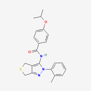 4-isopropoxy-N-(2-(o-tolyl)-4,6-dihydro-2H-thieno[3,4-c]pyrazol-3-yl)benzamide