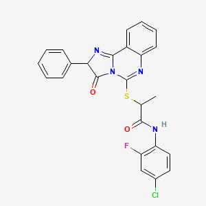 N-(4-chloro-2-fluorophenyl)-2-((3-oxo-2-phenyl-2,3-dihydroimidazo[1,2-c]quinazolin-5-yl)thio)propanamide