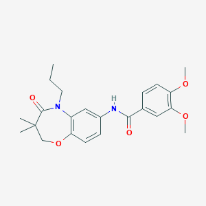 molecular formula C23H28N2O5 B2807031 N-(3,3-dimethyl-4-oxo-5-propyl-2,3,4,5-tetrahydro-1,5-benzoxazepin-7-yl)-3,4-dimethoxybenzamide CAS No. 921522-04-5
