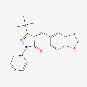 4-(1,3-Benzodioxol-5-ylmethylidene)-5-tert-butyl-2-phenylpyrazol-3-one