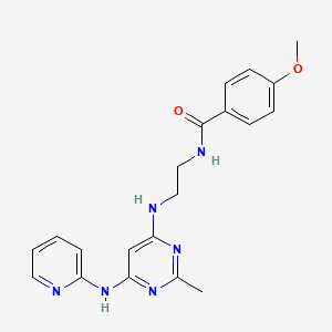 4-methoxy-N-(2-((2-methyl-6-(pyridin-2-ylamino)pyrimidin-4-yl)amino)ethyl)benzamide