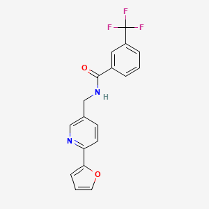 molecular formula C18H13F3N2O2 B2807047 N-((6-(furan-2-yl)pyridin-3-yl)methyl)-3-(trifluoromethyl)benzamide CAS No. 2034394-30-2