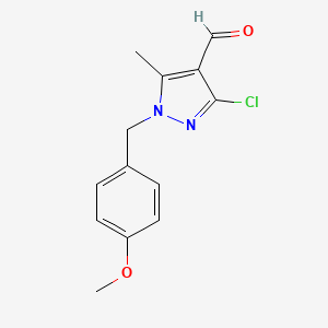 3-Chloro-1-[(4-methoxyphenyl)methyl]-5-methylpyrazole-4-carbaldehyde