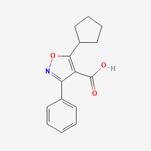 5-Cyclopentyl-3-phenyl-1,2-oxazole-4-carboxylic acid