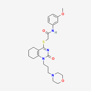 molecular formula C24H32N4O4S B2807067 N-(3-methoxyphenyl)-2-((1-(3-morpholinopropyl)-2-oxo-1,2,5,6,7,8-hexahydroquinazolin-4-yl)thio)acetamide CAS No. 899749-35-0