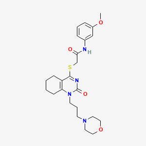 N-(3-methoxyphenyl)-2-((1-(3-morpholinopropyl)-2-oxo-1,2,5,6,7,8-hexahydroquinazolin-4-yl)thio)acetamide