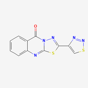 molecular formula C11H5N5OS2 B2807068 2-(Thiadiazol-4-yl)-[1,3,4]thiadiazolo[2,3-b]quinazolin-5-one CAS No. 2415501-34-5