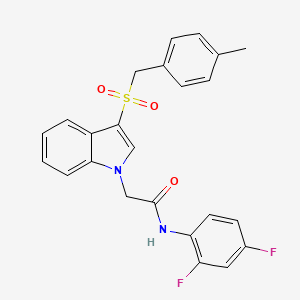 molecular formula C24H20F2N2O3S B2807074 N-(2,4-difluorophenyl)-2-{3-[(4-methylphenyl)methanesulfonyl]-1H-indol-1-yl}acetamide CAS No. 878061-67-7