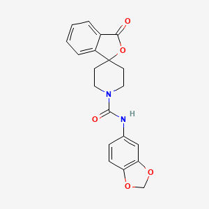 molecular formula C20H18N2O5 B2807079 N-(2H-1,3-benzodioxol-5-yl)-3-oxo-3H-spiro[2-benzofuran-1,4'-piperidine]-1'-carboxamide CAS No. 1797702-84-1