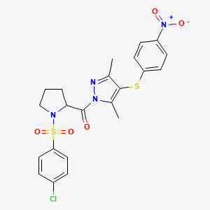 1-{1-[(4-chlorophenyl)sulfonyl]prolyl}-3,5-dimethyl-4-[(4-nitrophenyl)thio]-1H-pyrazole