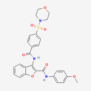 N-(4-methoxyphenyl)-3-(4-(morpholinosulfonyl)benzamido)benzofuran-2-carboxamide