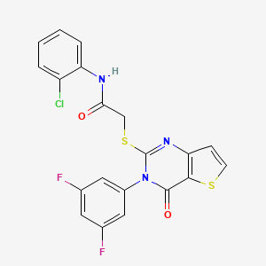 molecular formula C20H12ClF2N3O2S2 B2807099 N-(2-chlorophenyl)-2-{[3-(3,5-difluorophenyl)-4-oxo-3,4-dihydrothieno[3,2-d]pyrimidin-2-yl]sulfanyl}acetamide CAS No. 1260944-60-2