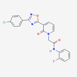 2-(3-(3-(4-chlorophenyl)-1,2,4-oxadiazol-5-yl)-2-oxopyridin-1(2H)-yl)-N-(2-fluorophenyl)acetamide