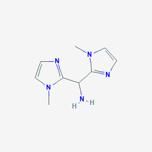molecular formula C9H13N5 B2807110 bis(1-methyl-1H-imidazol-2-yl)methanamine CAS No. 1379341-87-3