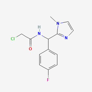 molecular formula C13H13ClFN3O B2807117 2-chloro-N-[(4-fluorophenyl)(1-methyl-1H-imidazol-2-yl)methyl]acetamide CAS No. 923730-09-0