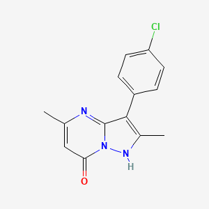 molecular formula C14H12ClN3O B2807142 3-(4-chlorophenyl)-2,5-dimethyl-1H-pyrazolo[1,5-a]pyrimidin-7-one CAS No. 850764-60-2